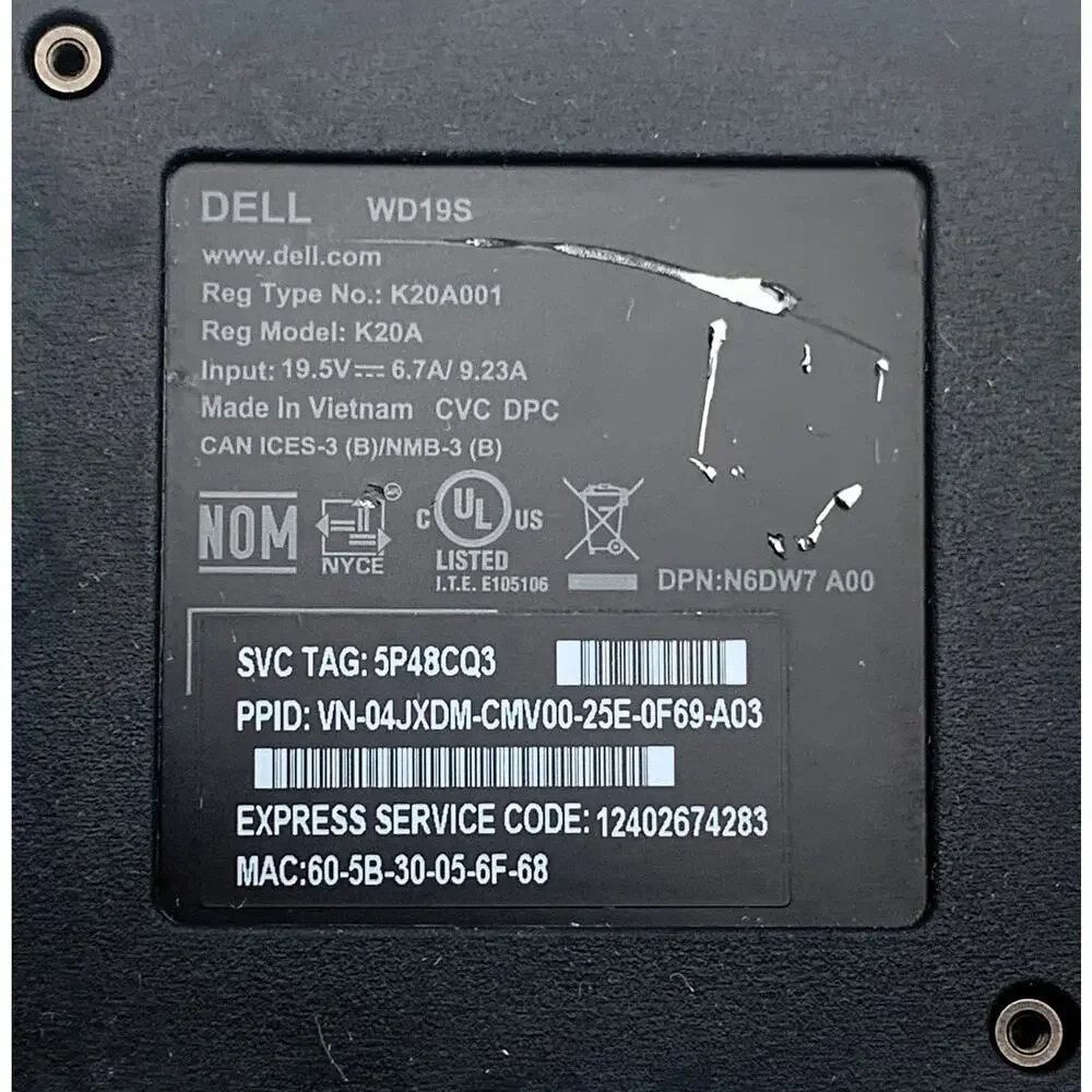 Dell WD19S USB‑C Docking Station 130W OEM Genuine Tested and Works